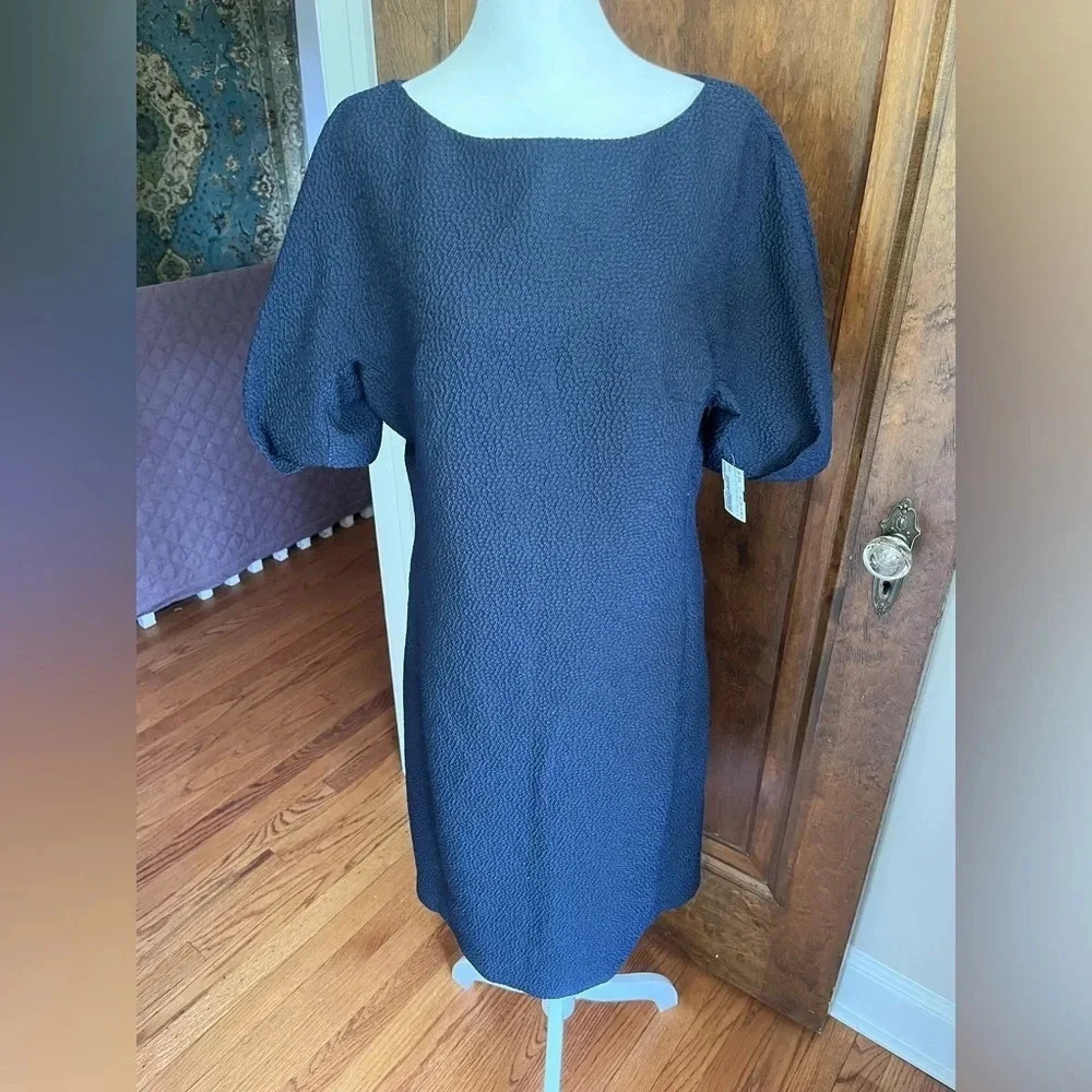 MM. Lafleur Navy and Black Short Sleeve Midi‎ Dress Women Size 12